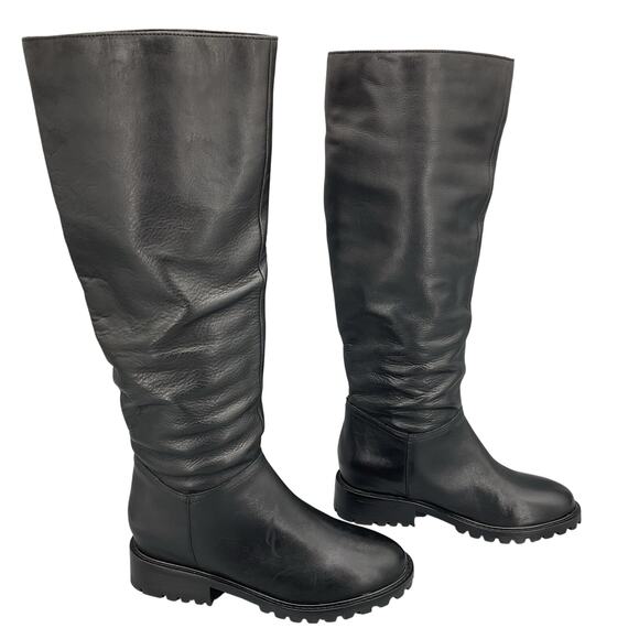 NEW Steve Madden Women’s Loralye Lug-sole Knee High Slouch Boots Black Size 5M - Picture 1 of 10